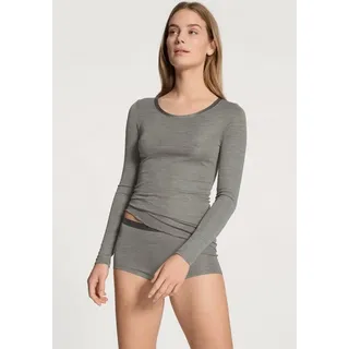 CALIDA True Confidence", Langarmshirt Damen, aus Wolle-Seide, Feinripp, temperaturausgleichend und geruchsneutralisierend