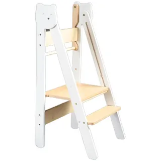 Lernturm , Naturfarben, Weiß , Holz , Birke , Sperrholz , 38x90x40 cm , Babymöbel & Kindermöbel, Babyzimmer, Hochstühle, Lerntürme