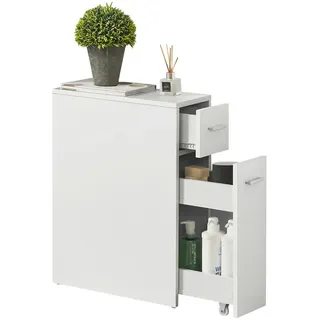 [en.casa] Kauhajoki Seitenschrank 61 x 20 x 45 cm Weiß Spanplatte