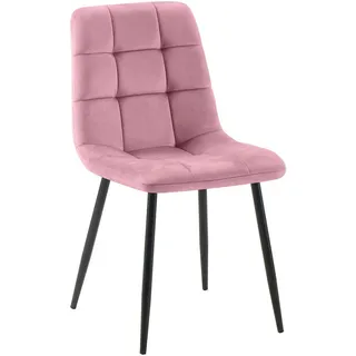 CLP Stuhl Samt Rosa , Textil , 45x84x55 cm , Esszimmer, Stühle
