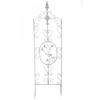 CLP Rankgitter Metall antik weiß , Weiß, Weiß , 35x122x1 cm , Dekoration, Gartendeko