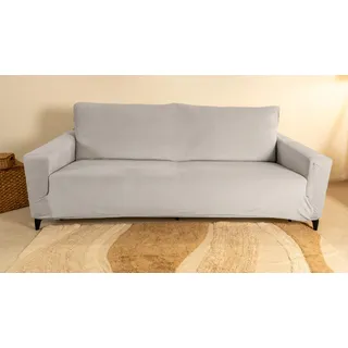 TRAMAS+ Stretch Sofabezug für 3-Sitzer (183–234 cm) – Elastische Sofahusse in Salbeigrün – Perfekter Sitz, rutschfest, Vollständiger Schutz für Sofa mit Armlehnen - Gris Claro