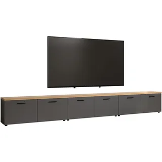 Home Affaire Bajo TV-Wand 360 x 50 x 40 cm Grau/Eiche Kunststoff