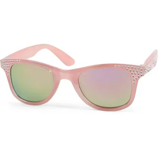 Stylebreaker Nerd Sonnenbrille Kinder Strass, Rose/Pink