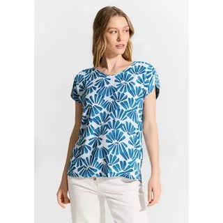 Cecil Kurzarmbluse, mit All-Over Print Cecil azure blue