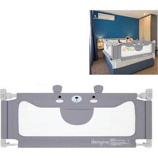 Sessamen-LP Bettgitter Bettschutzgitter Kinderbettgitter 150cm Babybettgitter Rausfallschutz höhenverstellbar für Babys und Kinder (Kleiner Bär)