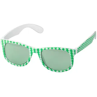 Spaßbrille "Bavaria" - Coole Brille mit Rautenmuster und weiß-grünen Gläsern - Ideal für Herren und Damen - weiß/grün - Weiß