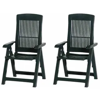 PROGARDEN Tampa Klappsessel 60 x 61 x 109 cm grün 2 St.
