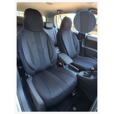 BREMER SITZBEZÜGE Maß Sitzbezüge kompatibel mit Mercedes C-Klasse W205 Fahrer & Beifahrer MD504 Schwarz