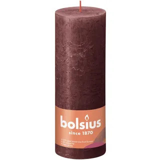 Bolsius Rustiko Shine Stumpenkerze 19 cm rot