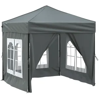 Partyzelt Faltbar mit Seitenwänden Anthrazit 2 x 2 m