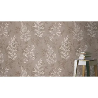 Rasch Textil Rasch Papiertapete »mit Blattranken« botanisch strukturiert Blätter, braun