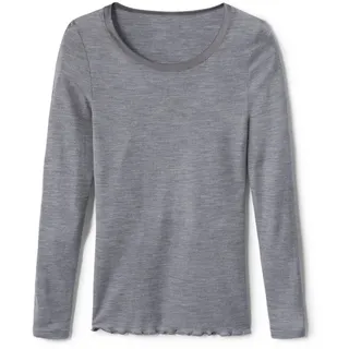 CALIDA True Confidence Langarmshirt Damen, aus Wolle-Seide, Feinripp, temperaturausgleichend und geruchsneutralisierend