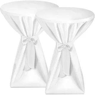 Beautissu Stehtischhusse Premium Weiß Ø 80 cm