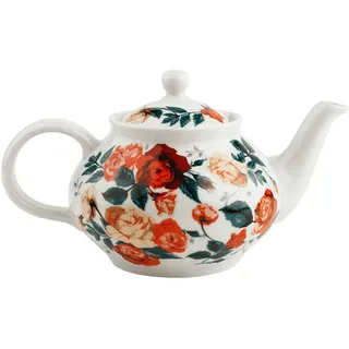 Sallys Porzellan Teekanne - obere Kanne - Weiß geblümt