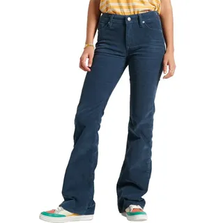 Superdry Mid Rise Slim Cord Flare Hosen - Ink - 26 - 33