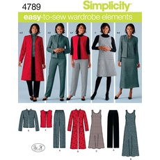 Simplicity Einfachheit 4789 Damen & Übergröße Smart und Freizeitkleidung, Papier, weiß, BB (20W-28W)