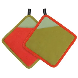 REMEMBER Topflappen 2er Set "Berry" - 100% Baumwolle - Gestreife Topflappen