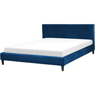 Beliani Polsterbett Dunkelblau Fitou - Textil , 160x200 cm , Schlafzimmer, Betten, Polsterbetten