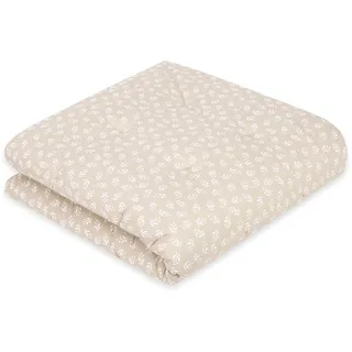 emma & noah Krabbeldecke Baby, 120x120 cm, Groß und Gepolstert, Bio-Baumwolle, Oeko-TEX Zertifiziert, Babydecke, Weiche Spieldecke & Laufgittereinlage für Jungen & Mädchen (Floral Sand Neu)