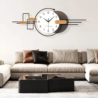 GSWBO Wanduhr Groß XXL, Minimalistisch Modern Wanduhren, Stille Wanduhr Ohne Tickgeräusche für Wohnzimmer Schlafzimmer Küche Büro Haus
