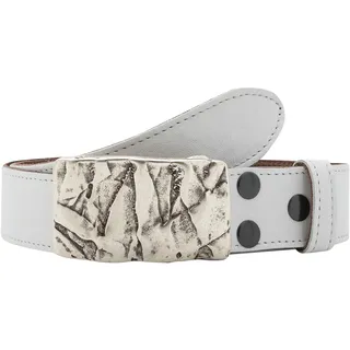 Rettungsring Gürtel Ledergürtel, mit austauschbarer Schließe »Felswand Silber«, weiß