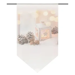 Home fashion 54533-111 Laterne Fensterbehang, Stoff, Natur, 100 x 60 x 0,1 cm