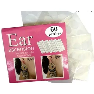 Ohrloch Tapes Ohrläppchen Stützband Sticker Ohrlochschutz - Perfekt für überdehnte Ohrlöcher und verletzte Ohrläppchen 60 Stück