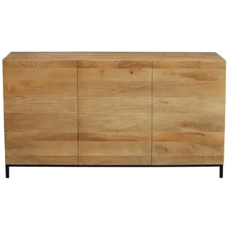 Industrial-Sideboard YPSTER 3 Türen aus aus massivem Mangoholz und Metall