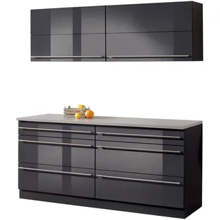 WIHO KÜCHEN Küchenzeile Chicago 180 cm grau