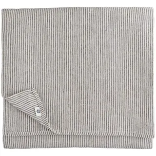 Linen & Cotton Luxus Streifen Tischdecke Stoff Landhausstil Vintage Shabby Bjorn - 100% Leinen, Schwarz/Beige/Natur (153 x 250 cm) Lang Tischtuch Tischwäsche für Haus/Home Küche Dekoration Esstisch