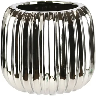 I.GE.A. Dekovase »Vase aus Keramik« Dekovase Blumenvase Modern für Tischdeko Tischvase Deko Trockenblume, silberfarben