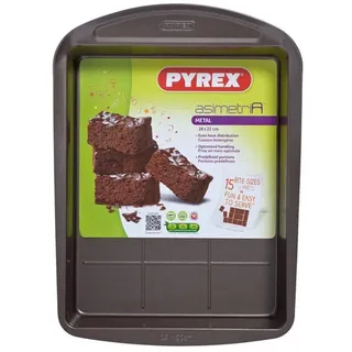 Ofenpfanne Brownies Pyrex Asimetria Verzinkter Stahl (28 x 22 cm) - Braun