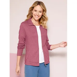 Shirtjacke CLASSIC BASICS "Shirtjacke", Damen, Gr. 44, lila (malve, meliert), 65% Polyester, 35% Baumwolle, gemustert, mehrfarbig, meliert, Shirts Shirtjacke