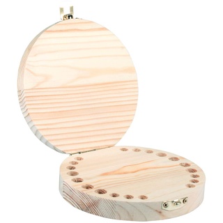 Rayher Holzbox für Milchzähne, 12 cm ø, Höhe 2,7 cm, Milchzähnebox, Kinder Zähne Aufbewahrungsbox, Holz FSC zertifiziert, 62946505, Natur