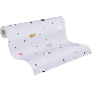 A.S. Création Vliestapete Tapete mit Tieren Kinderzimmertapete grau weiß FSC®