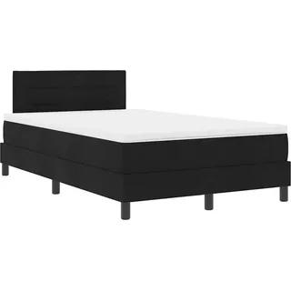 vidaXL Boxspringbett mit LED-Lichtleisten Schwarz 120 x 200 cm Stoff - Schwarz