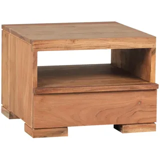 Mid.you Nachtkästchen , Akaziefarben , Holz , Akazie , massiv , 1 Schubladen , 40x30x40 cm , Holzmöbel, Holzbetten, Nachtkästchen Holz