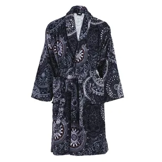 Bademantel KENDA SAND "Medley 125" Gr. L, bunt (multi, blau), L, Baumwolle, Hausmäntel, Bademantel, bequem, Wohlfühlqualität, mit Gürtel