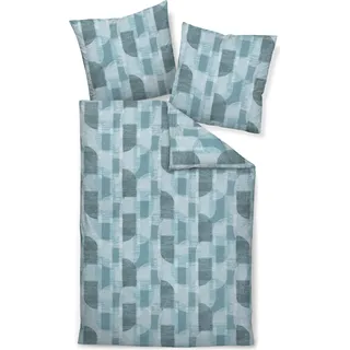 Janine Design Edelflanell-Bettwäsche-Garnitur Chinchilla S 78070 Farbe salbei jade Größe 135x200+80x80 - Grün