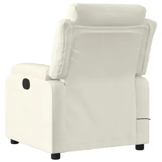 vidaXL Massagesessel Creme Samt 47 x 99,5 x 0 cm Beige/Weiß mit Fernbedienung