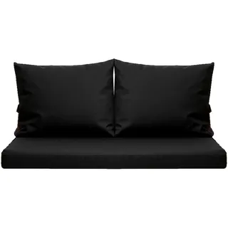 Setgarden Mix-Techno Gartenkissen Für Polyrattan Möbel 130×50×50 cm – Kissen Für 2 Sitzer Gartensofa 1tlg Schwarz