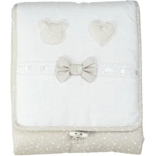 Filet - Wickeltisch für Handtasche, weich, 100% Baumwolle, hergestellt in Italien, für Babys/Kleinkinder - Weiß, Beige