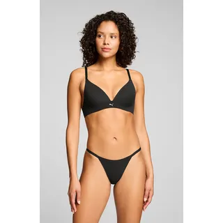 Bügel-BH PUMA "PUMA WOMEN MICROFIBER SOFT PADDED BRA", Damen, Gr. 80, Cup F, schwarz, Microtouch, Obermaterial: 70% Polyamid, 30% Elasthan, BHs Bügel-BH, mit wendbaren und verstellbaren Trägern, Logodruck vorn
