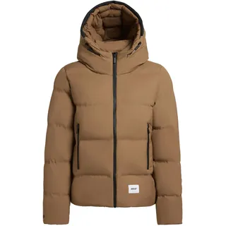 khujo Winterjacke Liev-YM Warme gesteppte Damen Kapuzenjacke braun S (36)