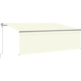 vidaXL Markise Automatisch Einziehbar mit Volant 4x3 m Creme - Creme