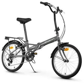 Anakon Folding Sport Faltrad, Erwachsene, Unisex, 20-Zoll-Rad, Grau