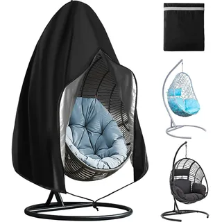 OFFCUP Hängesessel Abdeckung, Swing Egg Chair Cover 210D, Oxford Hängesessel Schutzhülle Schwebesessel mit Reißverschluss, Terrasse Schaukelstuhl Abdeckung Wasserdicht/Winddicht/UV-Beständig 230x200cm