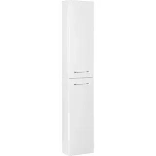 Fackelmann SBC Hochschrank 30 x 162 x 16,8 cm Weiß Glas/Metall/MDF/Spanplatte