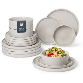OTTO home Loik Geschirr-Set 18-tlg. reactive cream